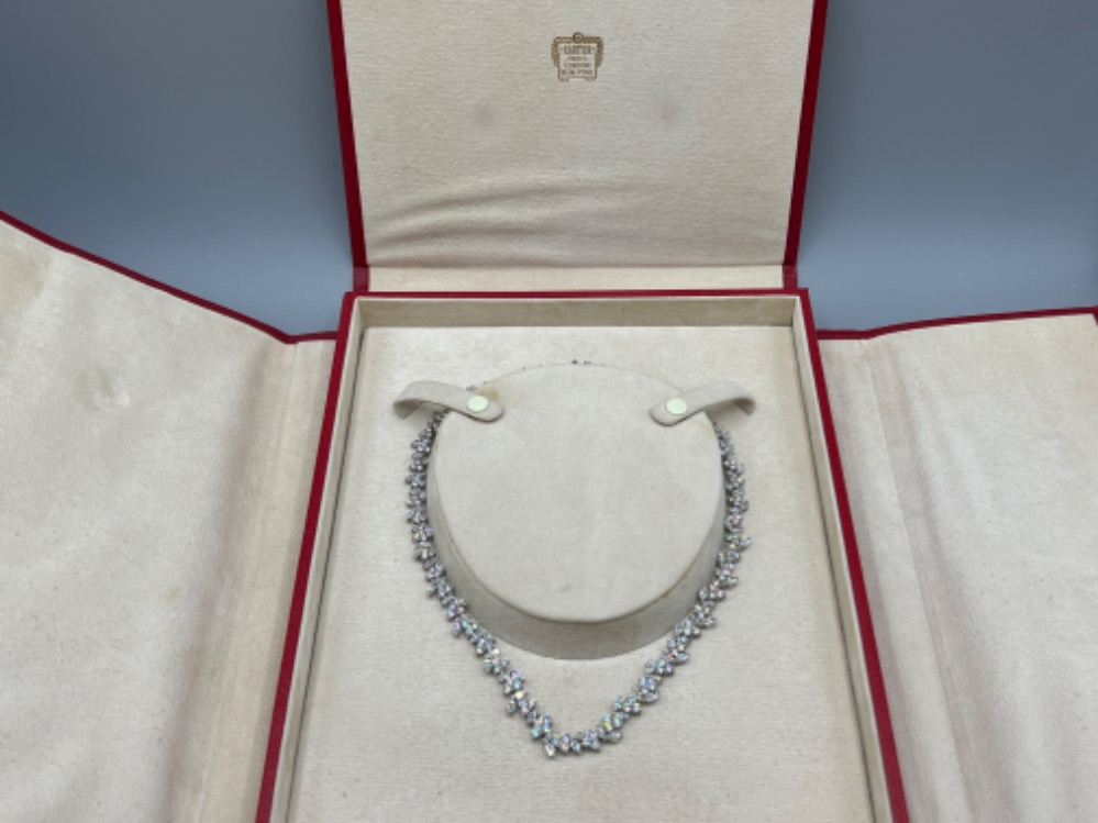 Vintage Cartier 15.4ct diamond and platinum necklace with original box. F-colour VS-clarity diamonds - Image 6 of 7
