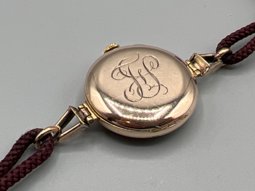 Extremely rare antique original Wilsdorf & Davis 1923 9ct gold watch. With 15 jewel Rolex extra - Image 3 of 4