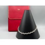 Vintage Cartier 15.4ct diamond and platinum necklace with original box. F-colour VS-clarity diamonds
