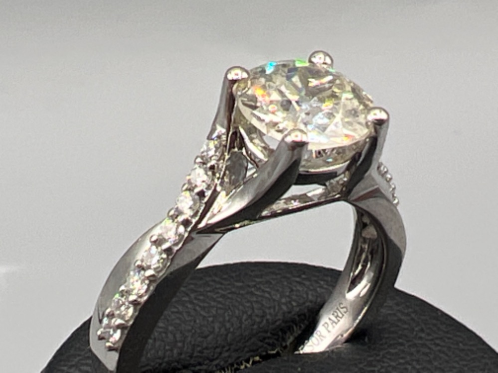 Stunning 18ct white gold 1.59 Old cut diamond ring J/K Si1 Diamond Set Mount. 5.37g Size N1/2