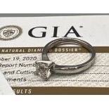 GIA certified 18ct white gold 0.91ct I colour vs2 diamond ring. Size M 5g