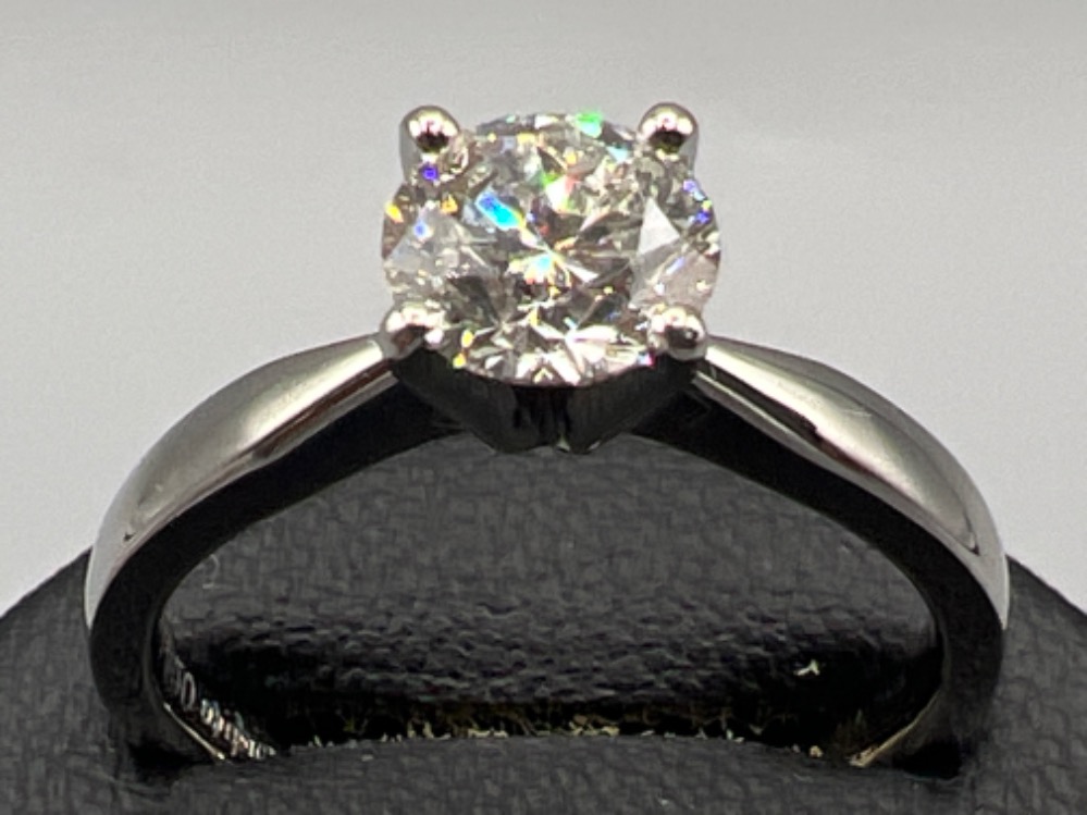 GIA certified 18ct white gold 0.91ct I colour vs2 diamond ring. Size M 5g - Image 2 of 5