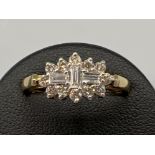 Ladies hallmarked 18ct gold diamond cluster ring. Approx .75ct 3.4g size M