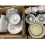 16 pieces of ‘green-wheat’ pattern Denby ware together with a 17 piece Spode tea set ‘provence’