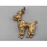 9ct gold poodle dog pendant/charm 5g