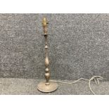 A silver plated converted candlestick lamp 54cm high