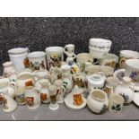 Box containing a large quantity of crested ware plus commemorative cups etc