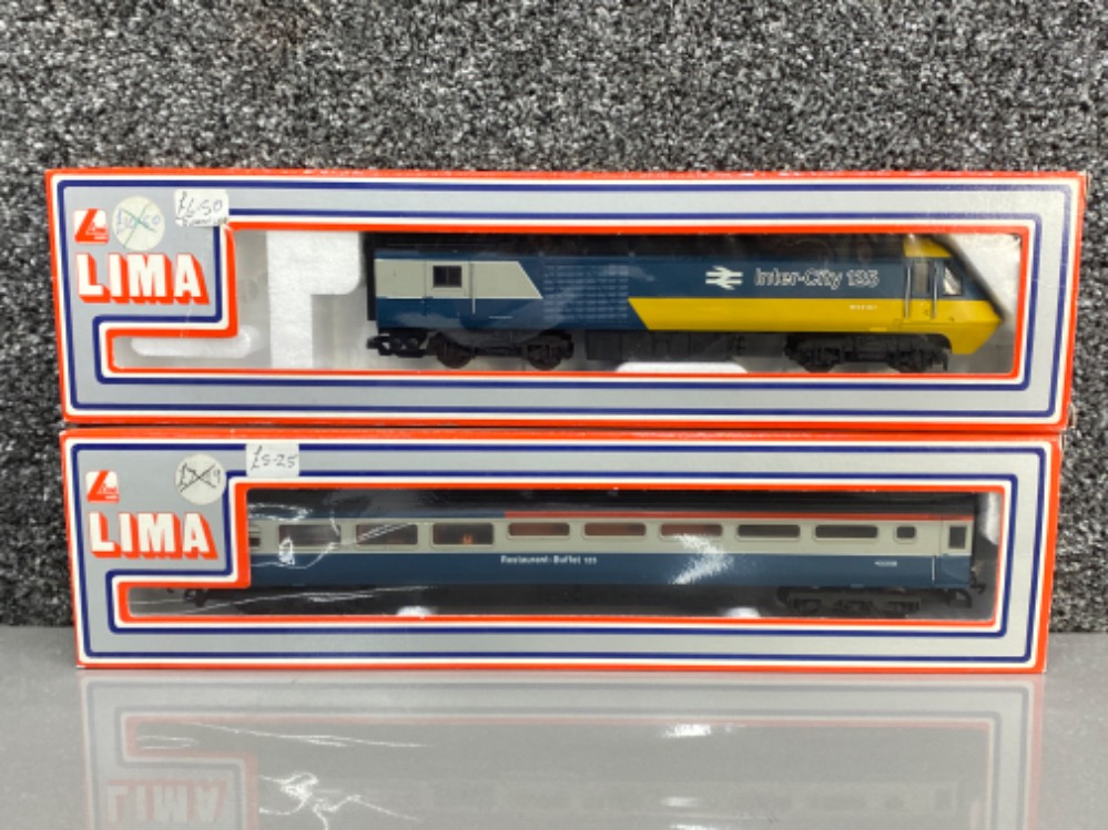 2x boxed Lima models includes the Inter-city 125 locomotive & restaurant-buffet 125 car, both in