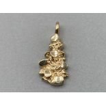 10ct gold brand new ex display fancy gold nugget pendant 1.5g