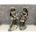 A pair of Samurai Warriors by Regency Fine Arts