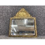 A vintage brass bevelled wall mirror 41.5 x 35cm