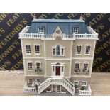 Large vintage dolls house, includes contents - lights in good working condition etc
