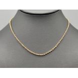 9ct gold rope chain. 6.7g