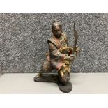 A 20th century bronze figure of a Samurai signed Miyao