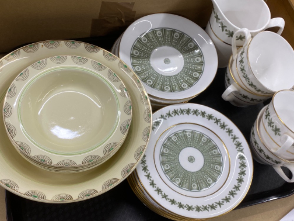 16 pieces of ‘green-wheat’ pattern Denby ware together with a 17 piece Spode tea set ‘provence’ - Image 3 of 3