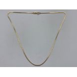 9ct yellow gold box link chain - 2.2g