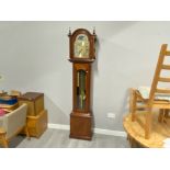 Reproduction mahogany German atlas design grandfather clock by Fenclocks ‘Suffolk’ with weights &