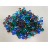 100g Oval Faceted Mixed Stones 10 x 8mm