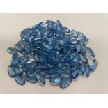 100g Blue Oval Faceted Stones 8 x 16mm