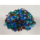 100g Oval Faceted Mixed Stones 10 x 8mm