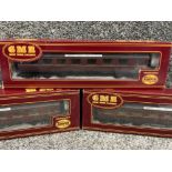 Airfix GMR railway 00scale carriages x3 in original boxes