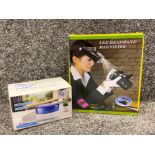 Ultrasonic jewellery cleaning machine by diubude, together with a boxed LED headband magnifier