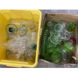 2x boxes containing a large amount of antique plus later crystal and glass including carafes with