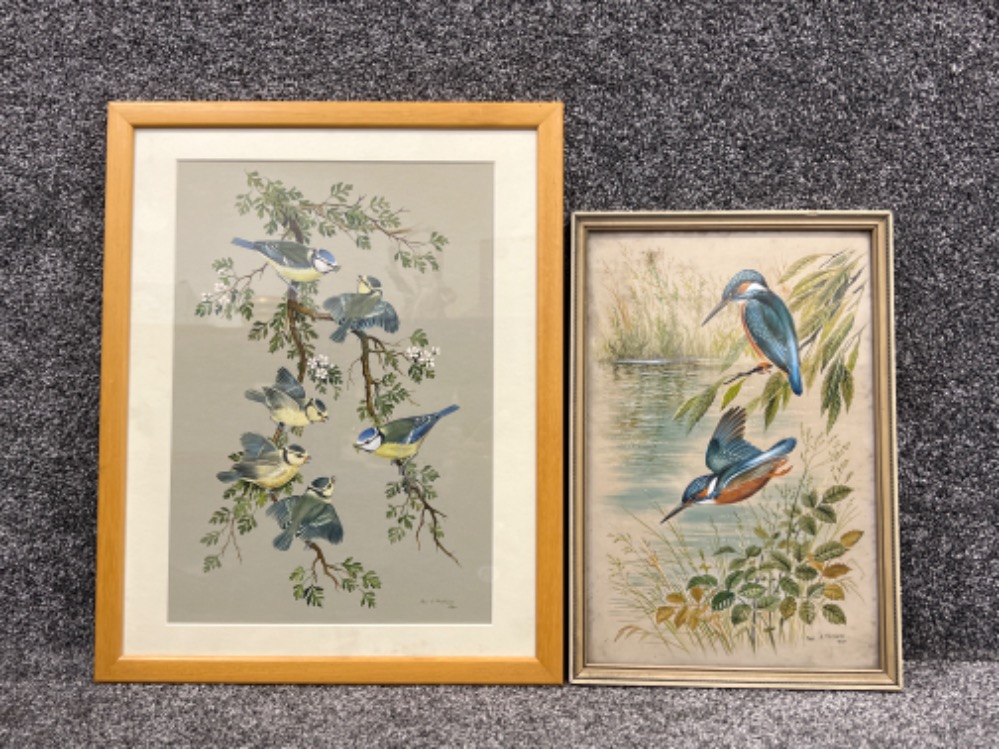 Paul A Nicholas original paintings of birds both signed bottom right.