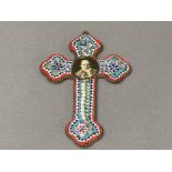 19th century micro mosaic crucifix 9.5cm long
