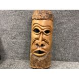Large hand carving sculpture of tribal face (83cms in height)