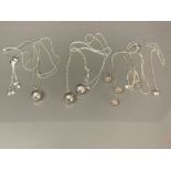 Six silver necklaces and pendants on chains 73.1g