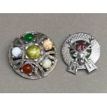 Antique Scottish Mizpah brooch & Scottish multi stone agate brooch