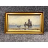 S. Innes watercolour of a fishing scene dated 1927. (50cm x 24cms)