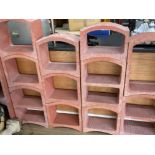 14 piece twelve section terracotta stackable wine racks