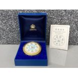 Halcyon Days enamel and brass paperweight, boxed