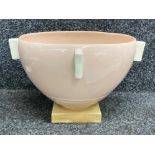 Large Belgian pink centre bowl by Boch - 21.5x34cm