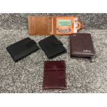 5 various leather wallets