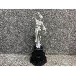 Silver coloured dancer lady Art Deco style figurine