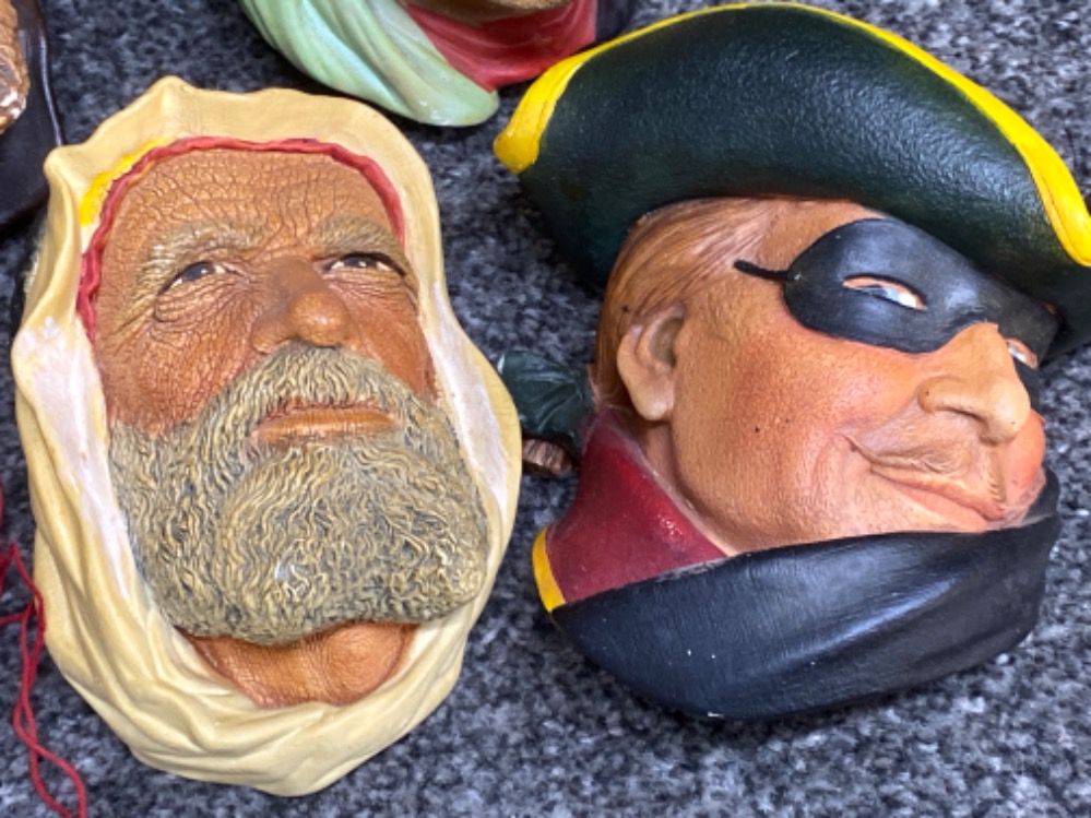 7 x hand painted Chalk-ware Bossons wall ornaments (heads) - Image 3 of 3