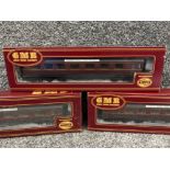 Airfix GMR 00 scale centenary comp carriages x3 in original boxes