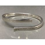 Silver and CZ bangle by Beaverbrooks 37.7g gross, boxed