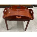 Reproduction mahogany butlers tray on stand