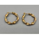 9ct gold twist hoop earrings 1.9g