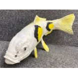 Large spray-painted sculpture of a Koi carp fish 58x37cm