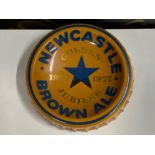 Large Limited edition Newcastle Brown Ale ash-tray, ‘bottle top design by Henry W.King & CO.LTD