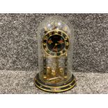 West German (Kundo) Kieninger & Obergfell anniversary clock complete with glass dome & key