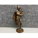 Heavy brass figure of William Shakespeare (bronze effect) height 31.5cm
