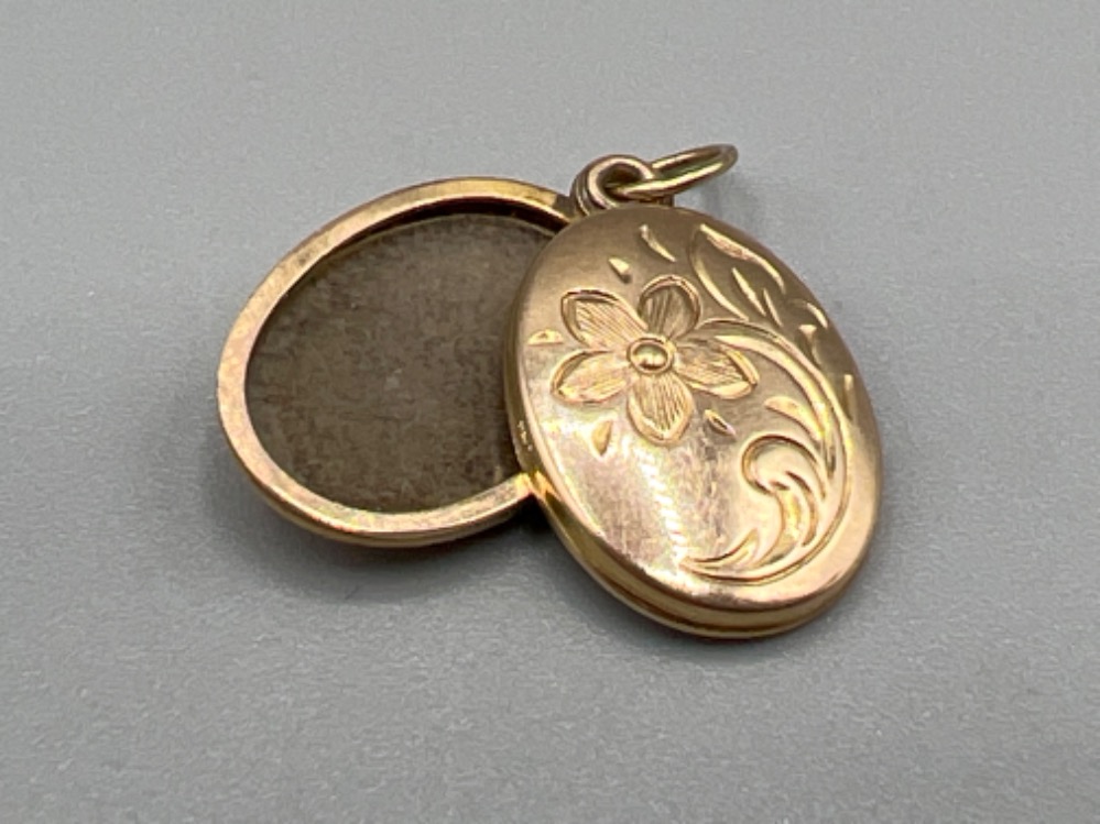 9ct gold locket pendant 1g - Bild 2 aus 2