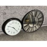 2 modern battery metal wall clocks