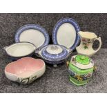 Maling pottery various items x7 including water jug